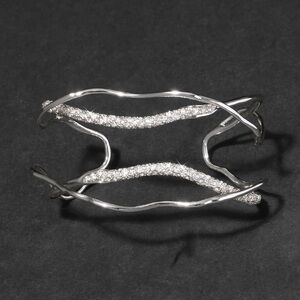 ALEXIS BITTAR • Solanales Silver Crystal Intertwined Cuff Bracelet